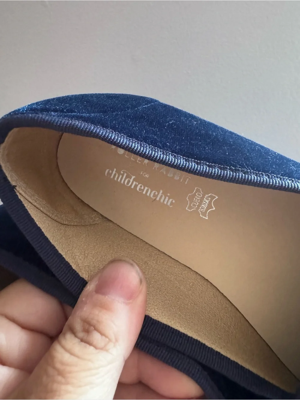 Roller rabbit x childrenchic Navy Blue Velvet Slip-On Shoes with Monkey